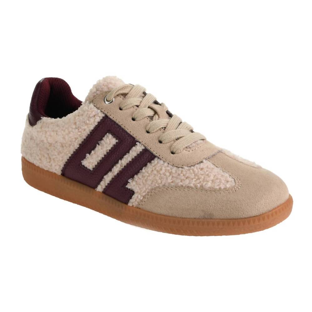 NEW CHINESE LAUNDRY women's sherpa sneaker in beige